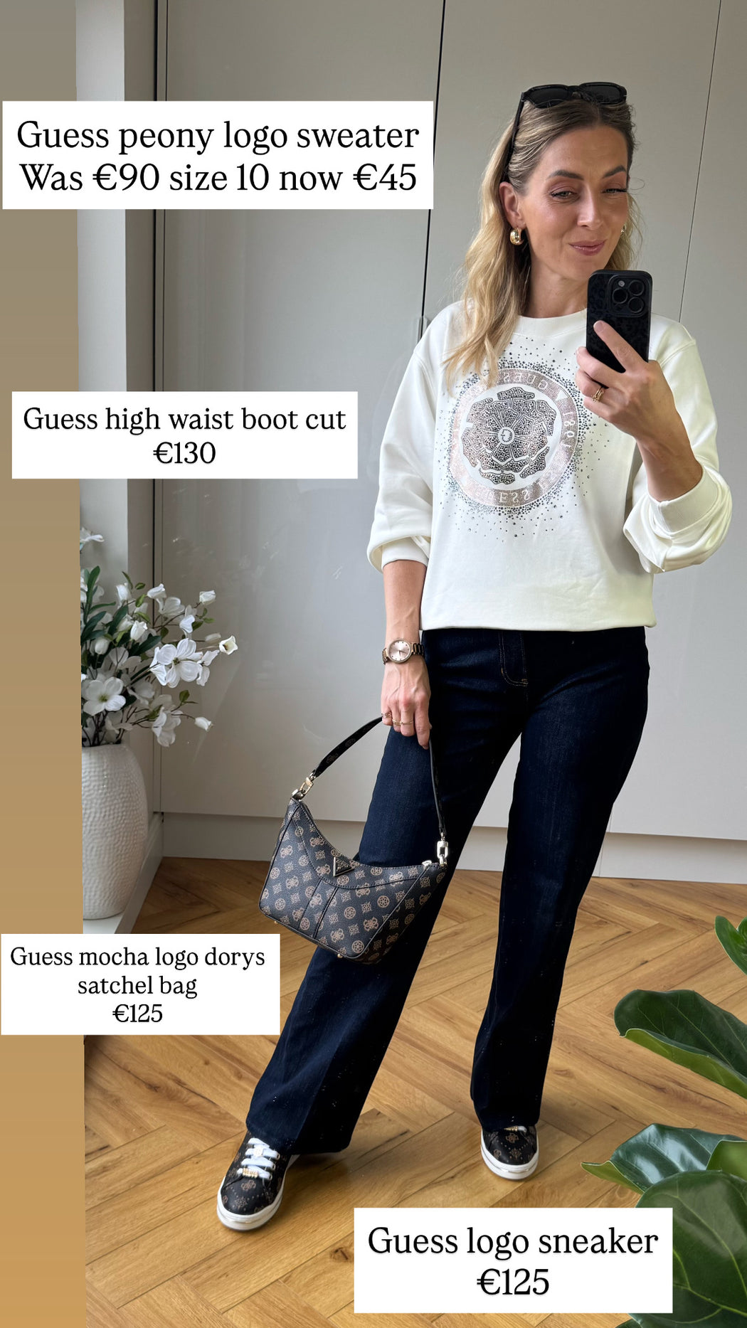 Guess mocha logo dorys satchel bag PM952117