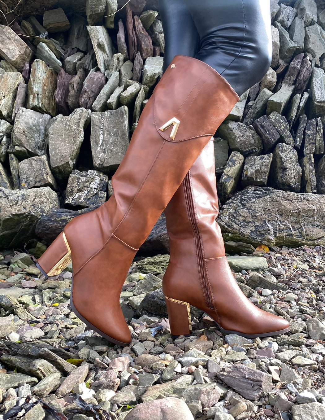 Haffar one driftwood knee high boots