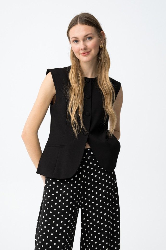 Pepper black waistcoat