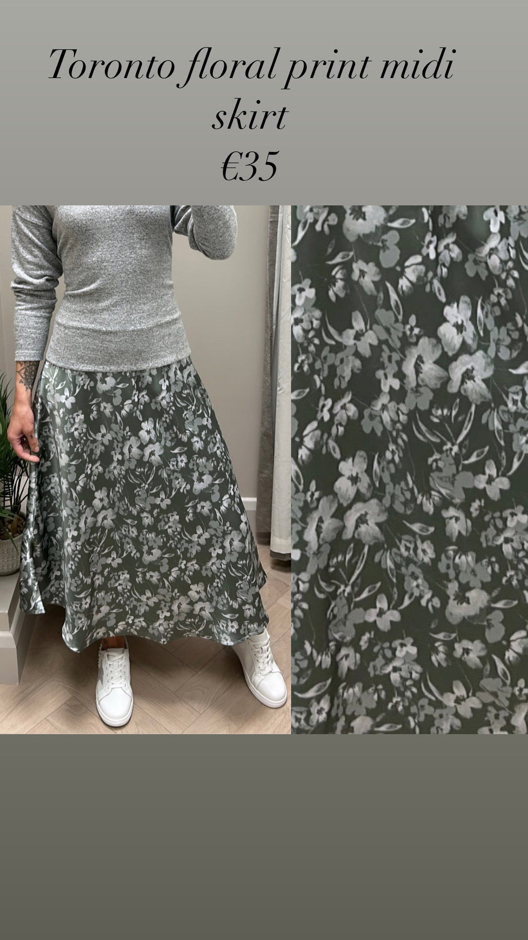 Toronto floral print midi skirt