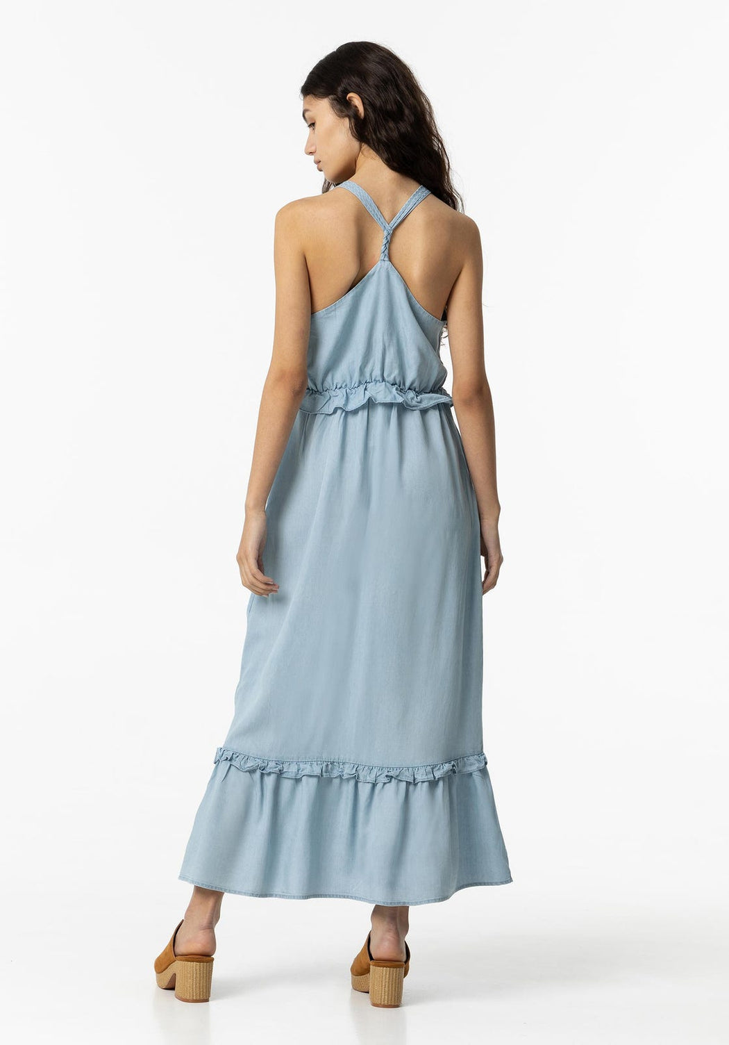 Aquamarine denim maxi