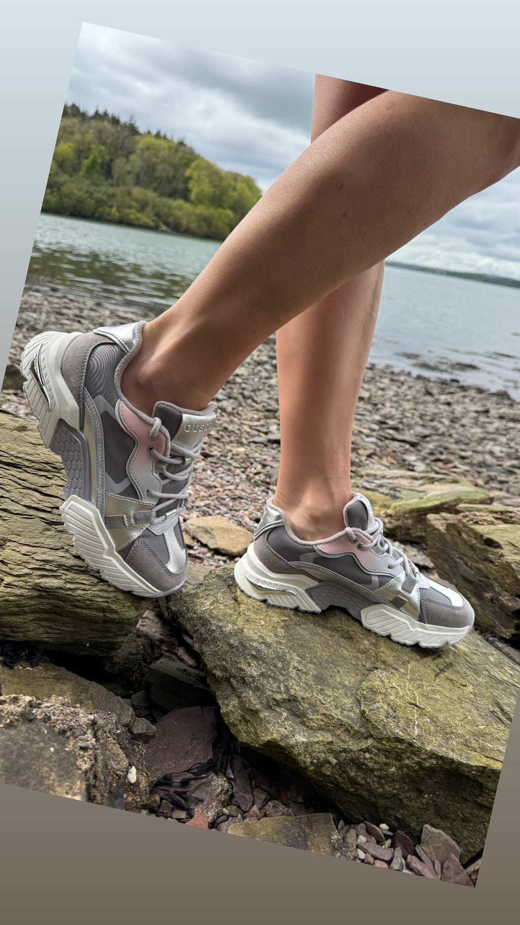 Guess Silver Shine Runners. FLJCR7LEL12