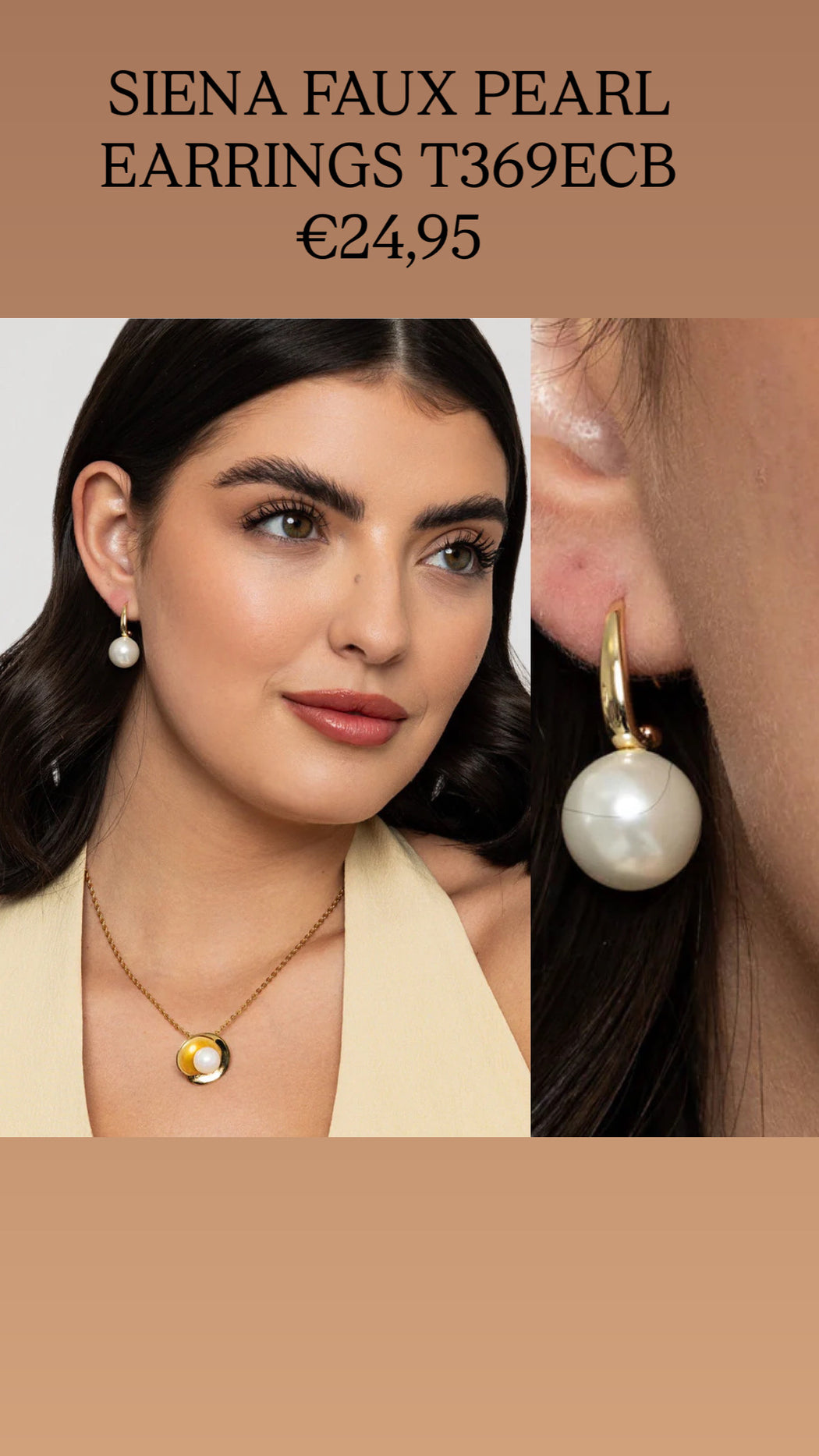 SIENA FAUX PEARL EARRINGS T369ECB