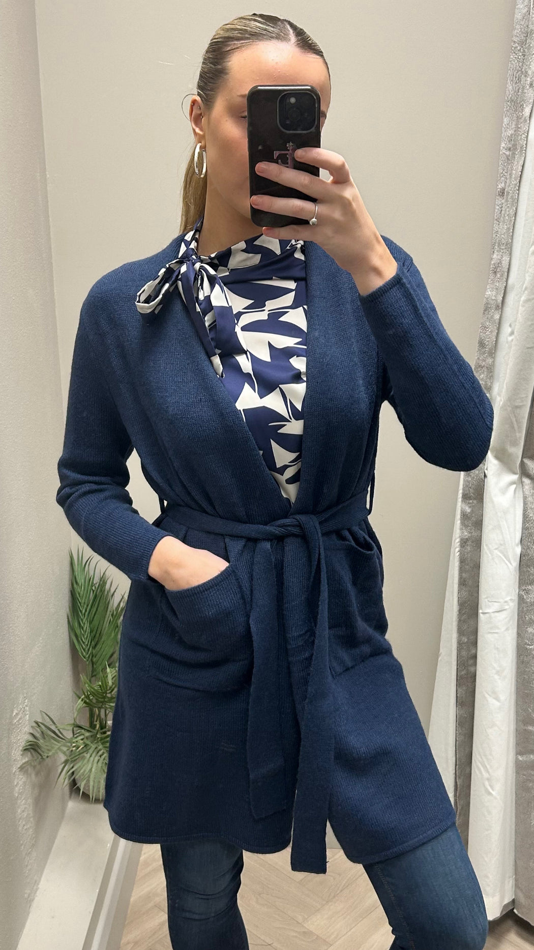 Brama navy knit cardi