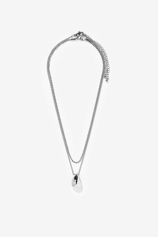 HEMATITE_A silver chain