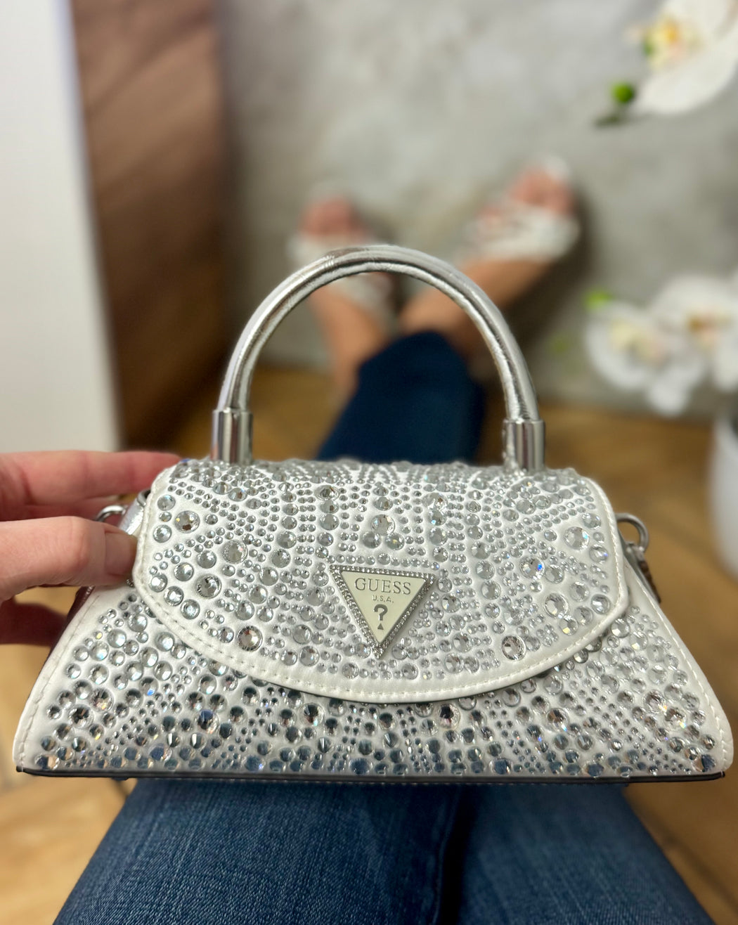 Guess silver beauvoir mini bag ZG952878