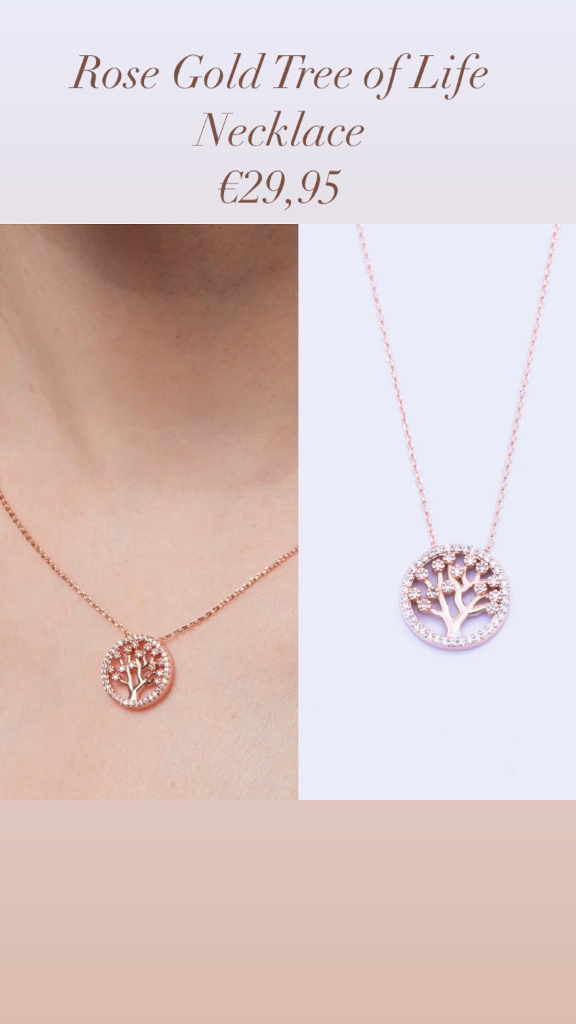 Q463NAP Rose Gold Tree of Life Necklace