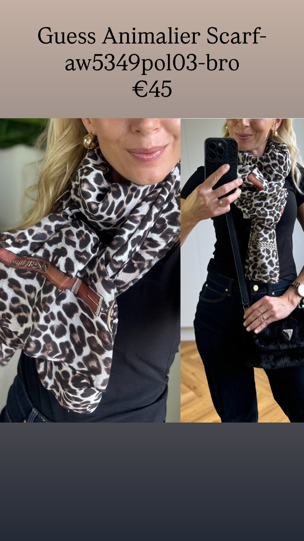 Guess Animalier Scarf-aw5349pol03-bro