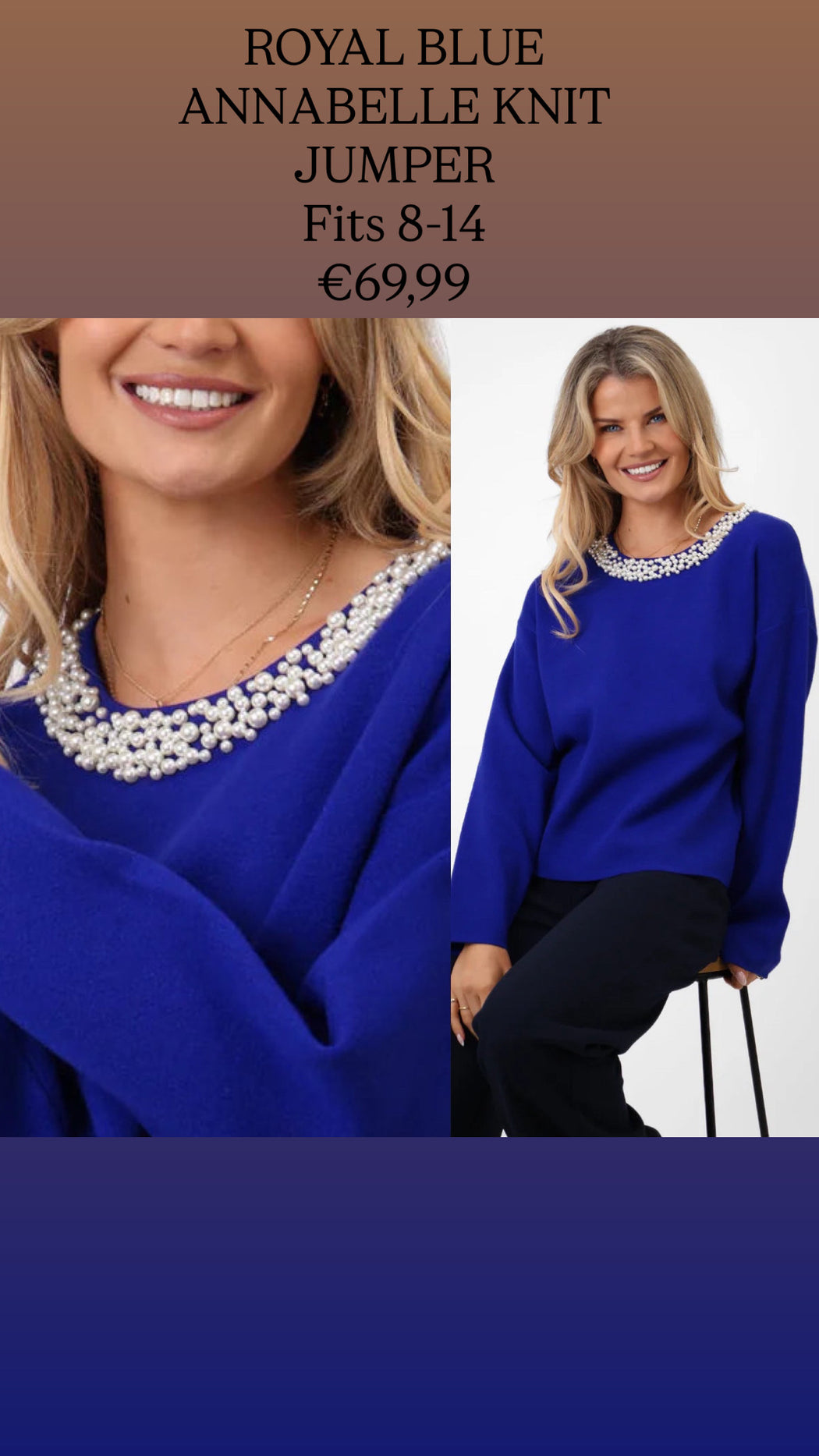 ROYAL BLUE ANNABELLE KNIT JUMPER