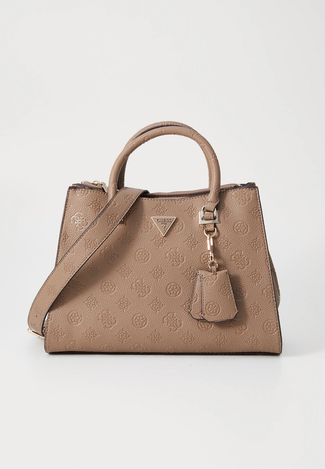 Dark taupe guess cresidia satchel bag