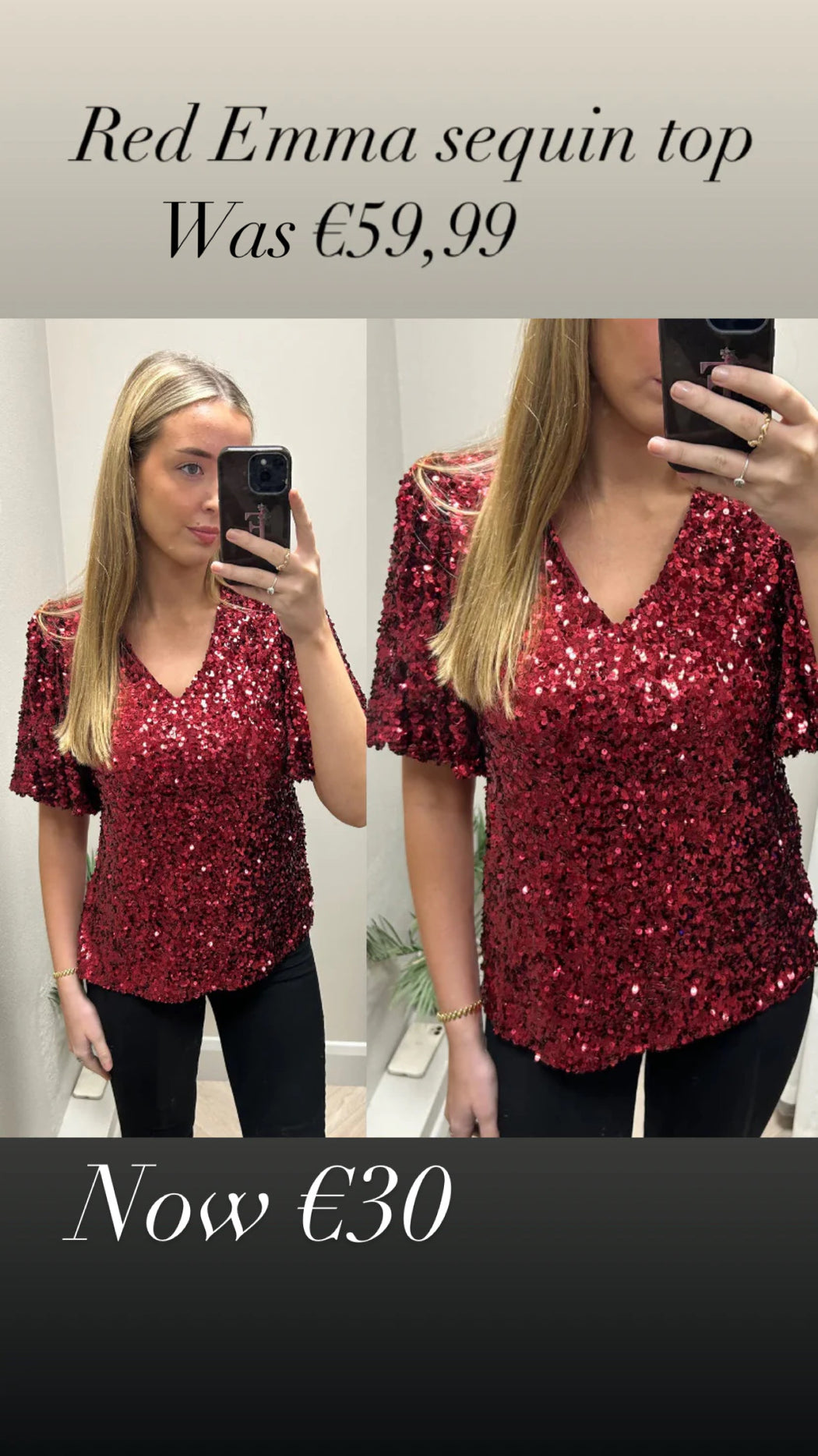 Red Emma sequin top