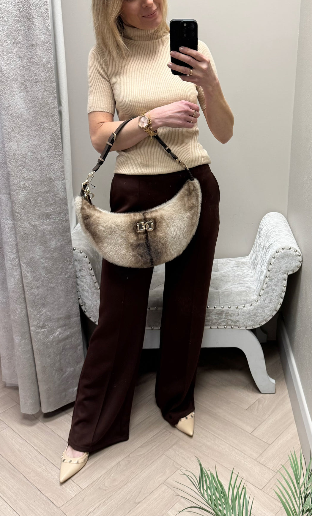 Mavis faux fur hobo bag fg967402