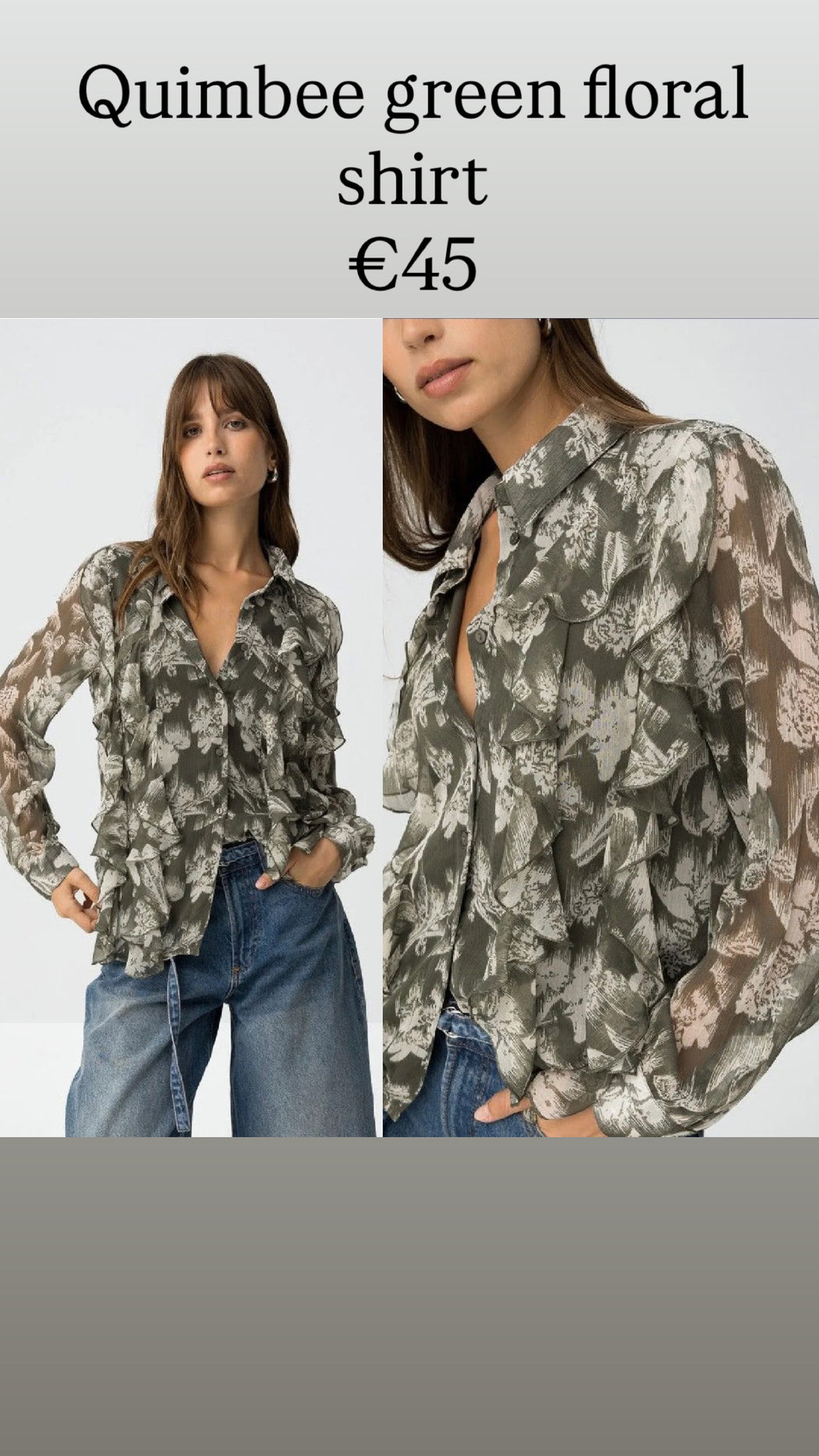 Quimbee green floral shirt