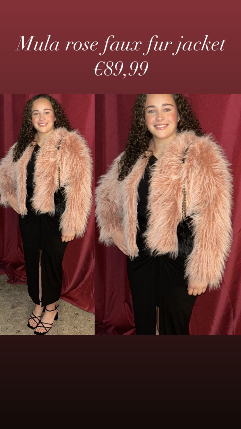 Mula rose faux fur jacket