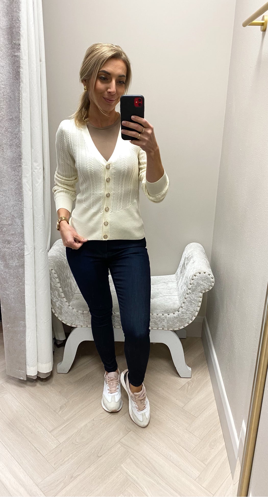 W4br31z2v42 guess cream  ribbed cardi