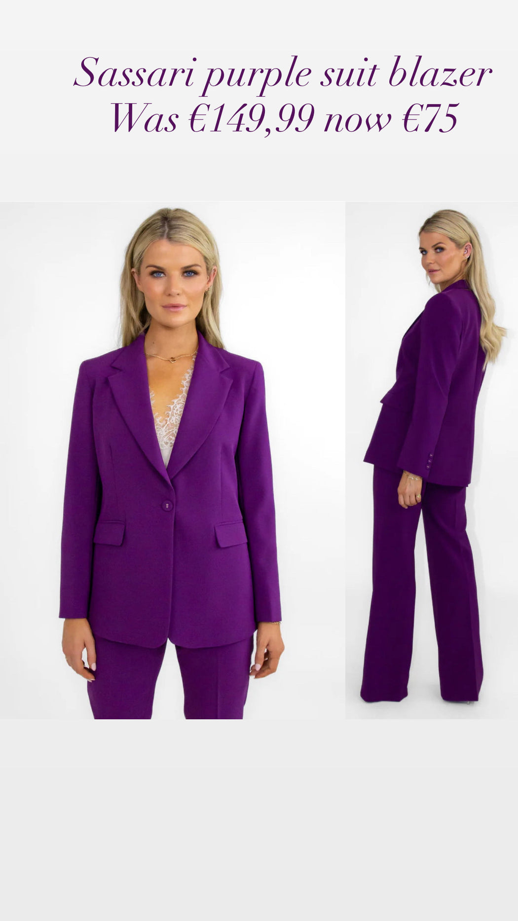 Sassari purple suit blazer