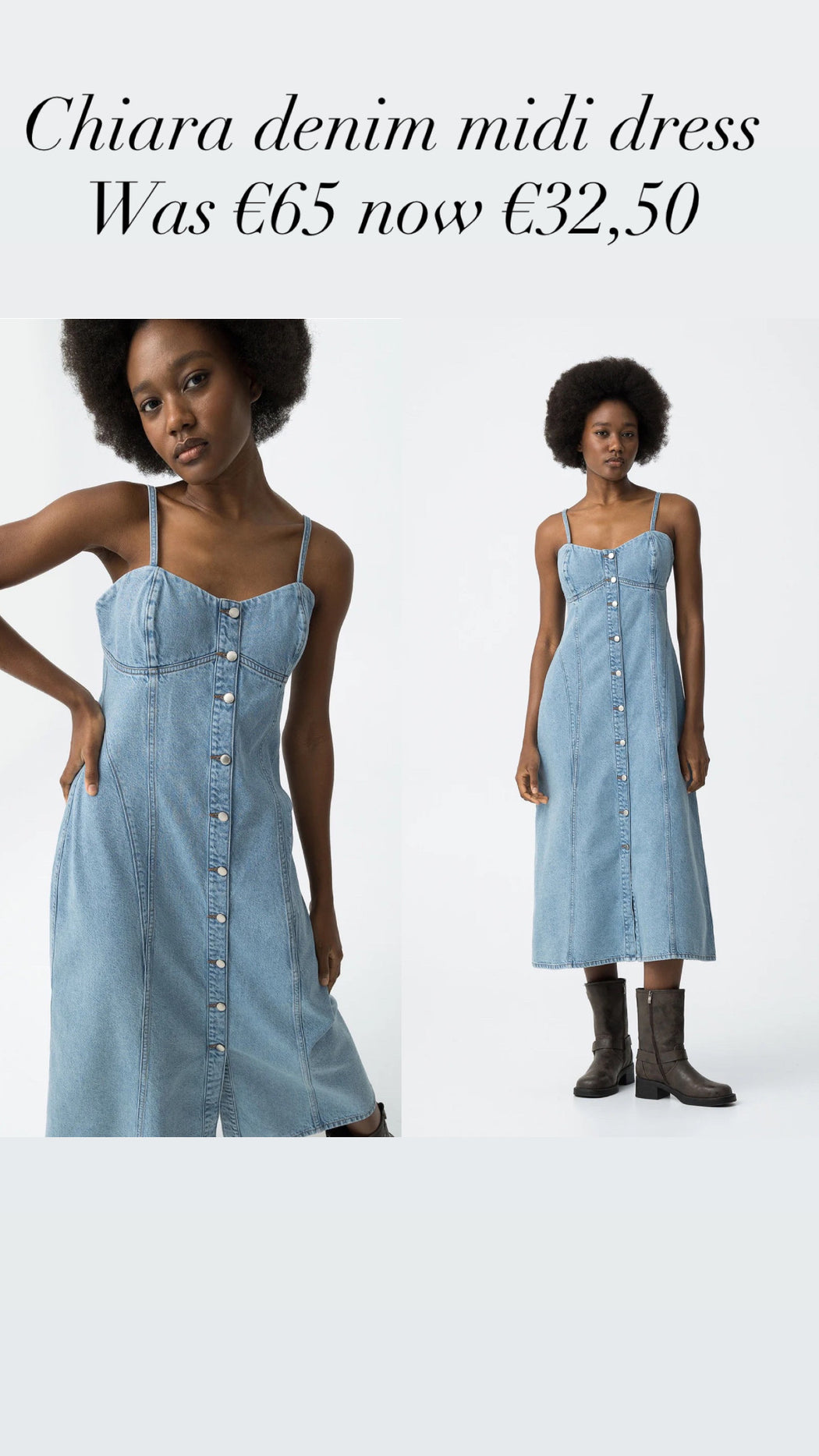 Chiara denim midi dress