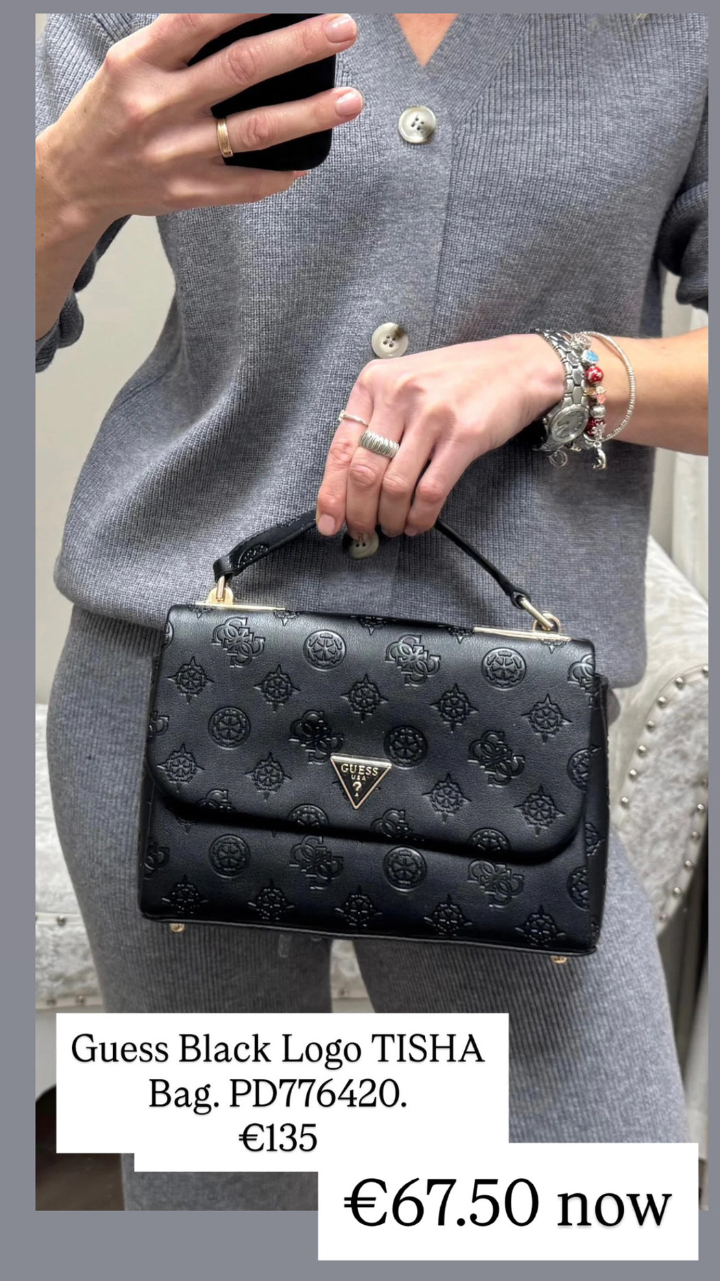 Guess Black Logo TISHA Bag. PD776420.