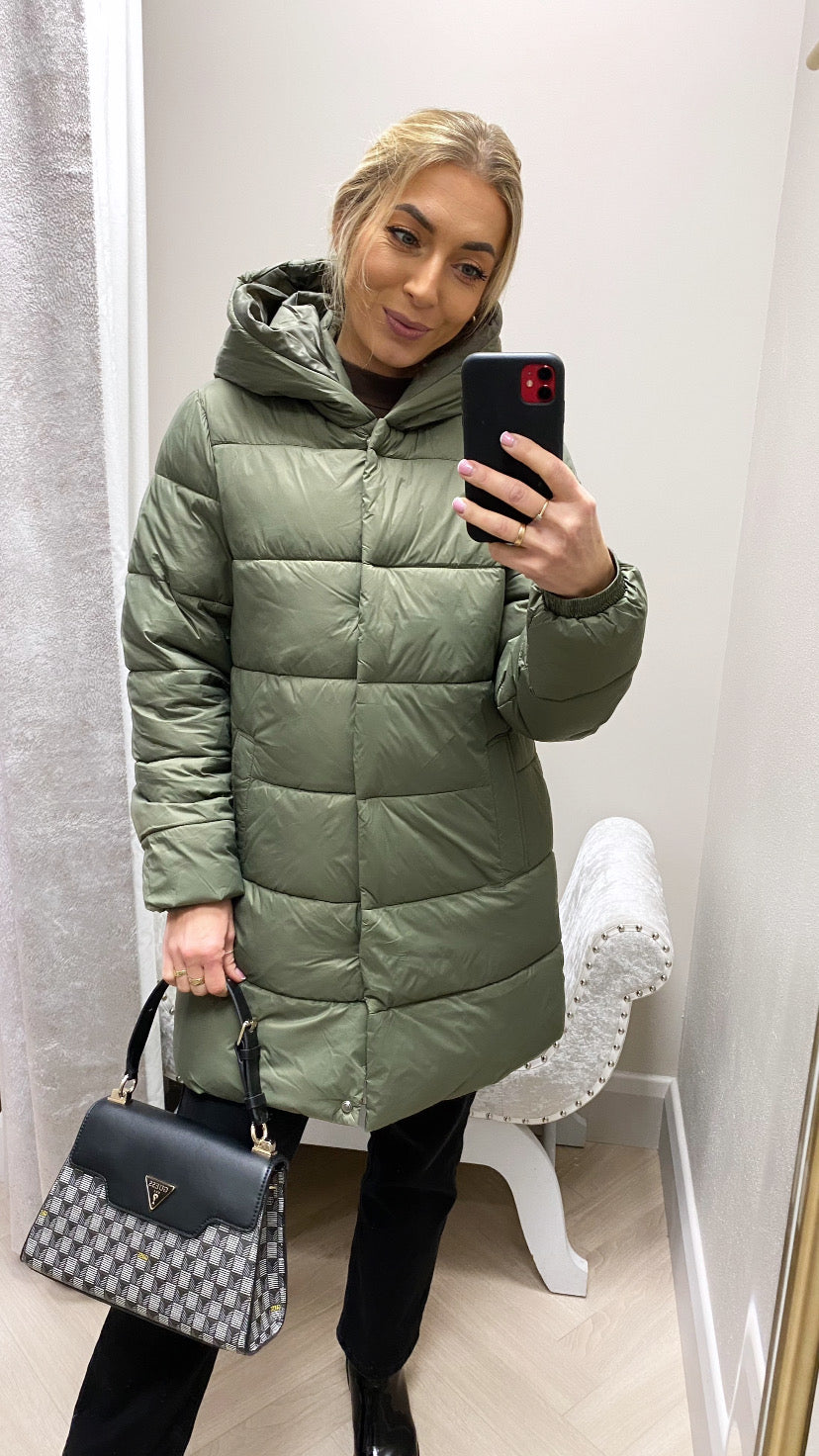 Ravina khaki green puffa jacket