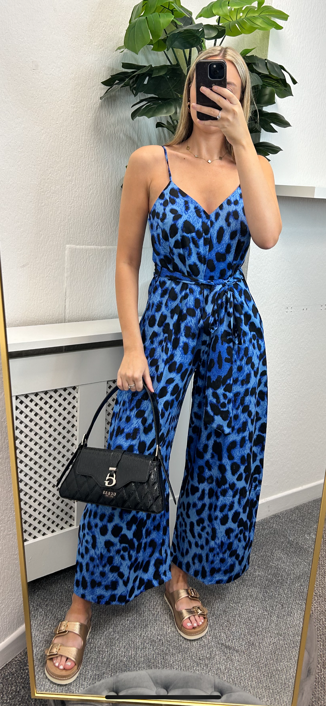 Gabriella jumpsuit dancing leopard  in Bright Blue Leopard