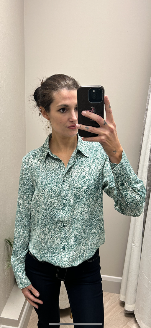 Paradise green print shirt