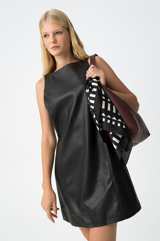 Classy faux leather dress