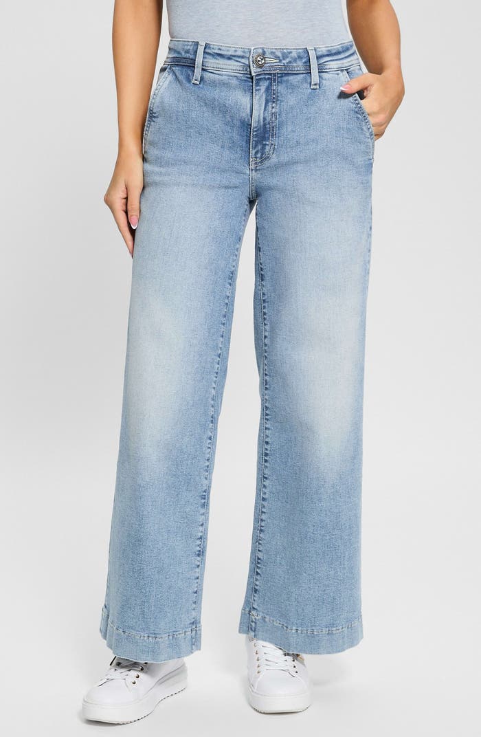 Guess Zoya wide leg crop denims