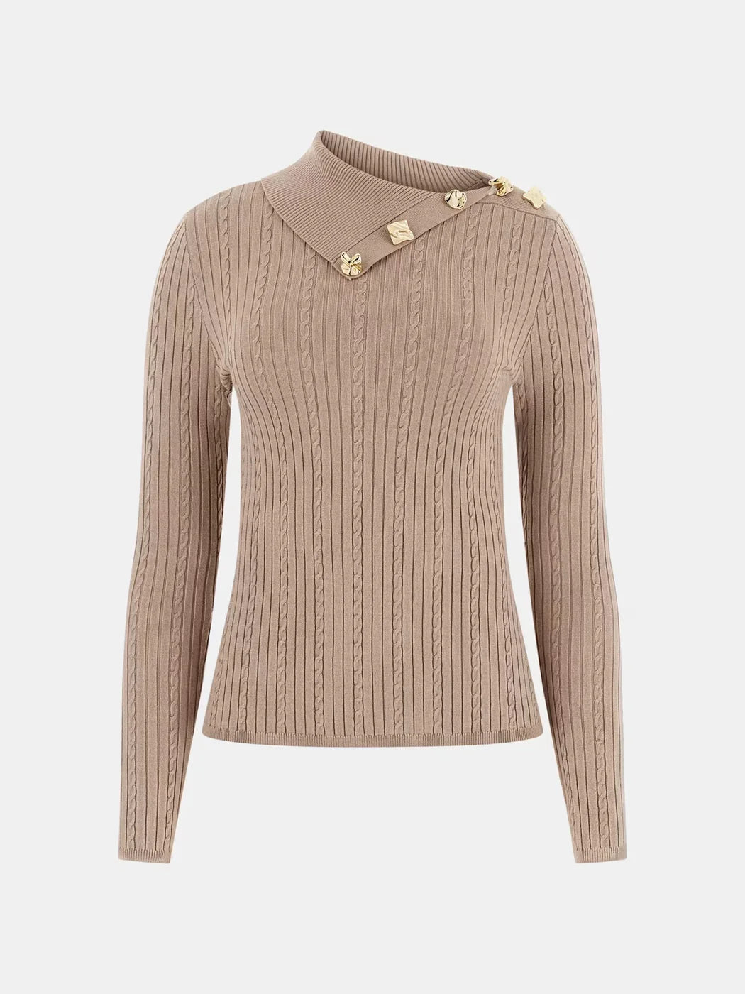 Guess beige jumper with  gold button detail w6rr07z2yk2-AIOL