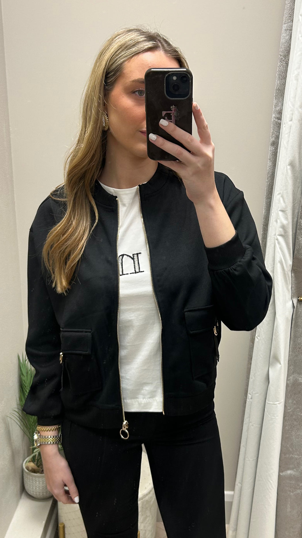 Kirian black bomber jacket