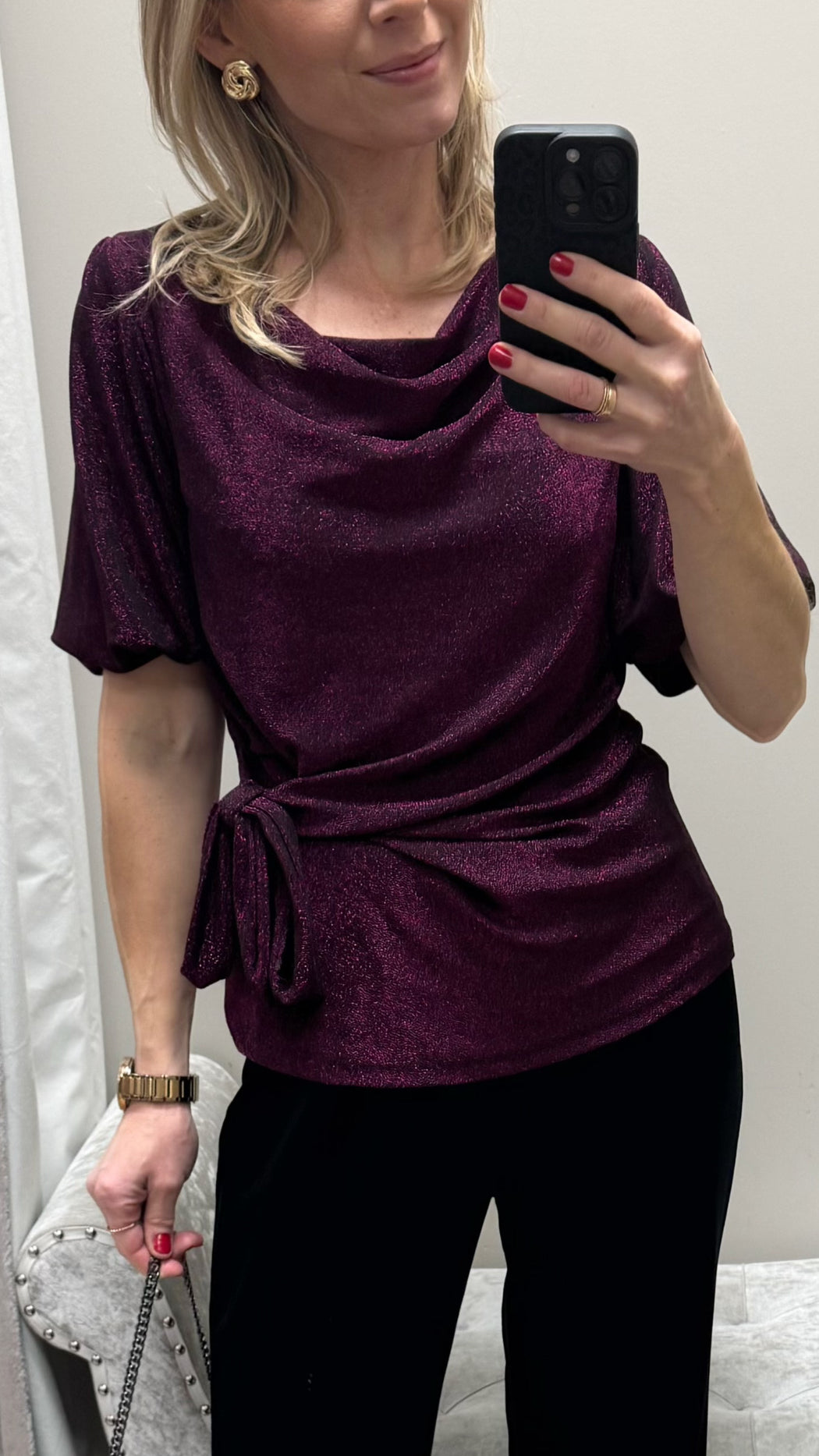 Suri magenta wrap top