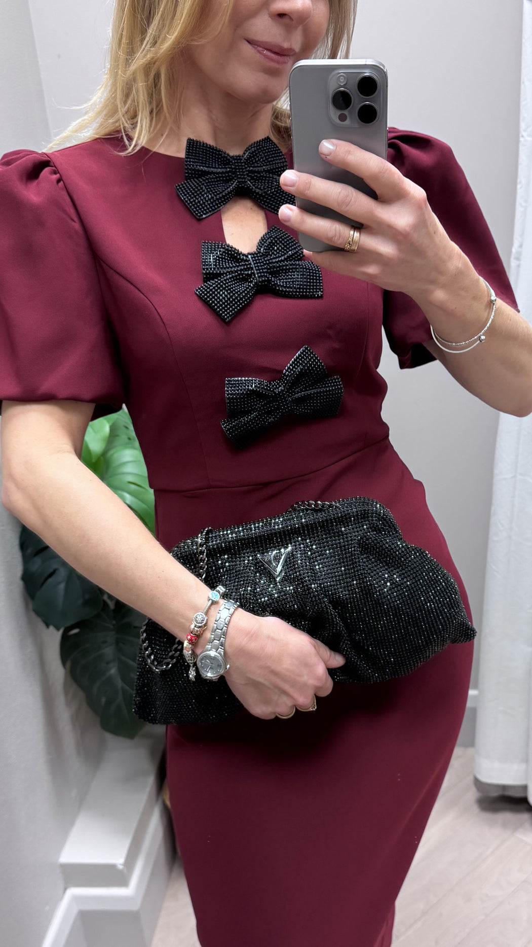 Guess black zalina clutch bag
