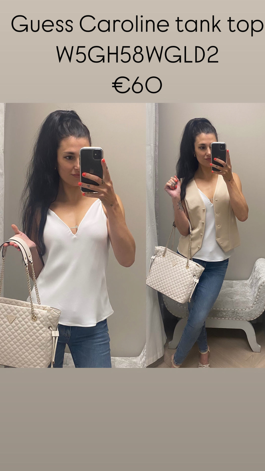 Guess Caroline tank top W5GH58WGLD2