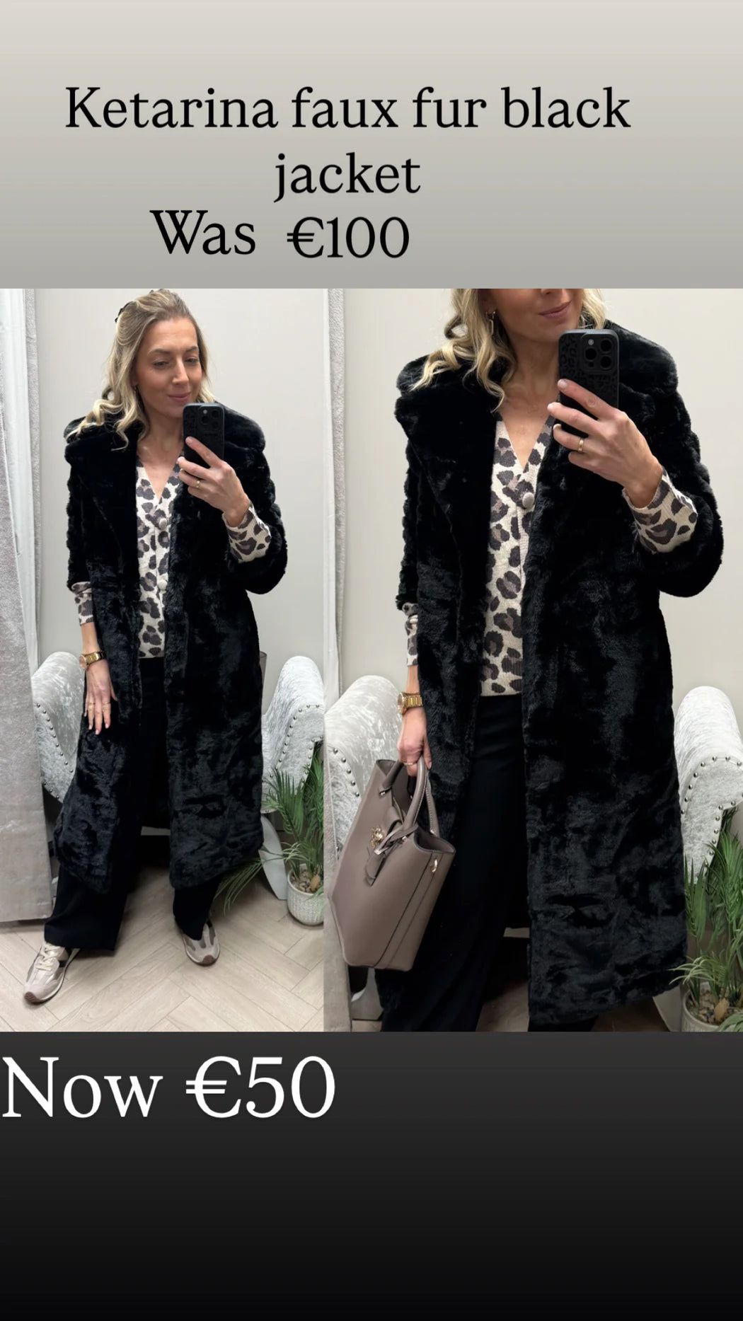 Ketarina faux fur black jacket