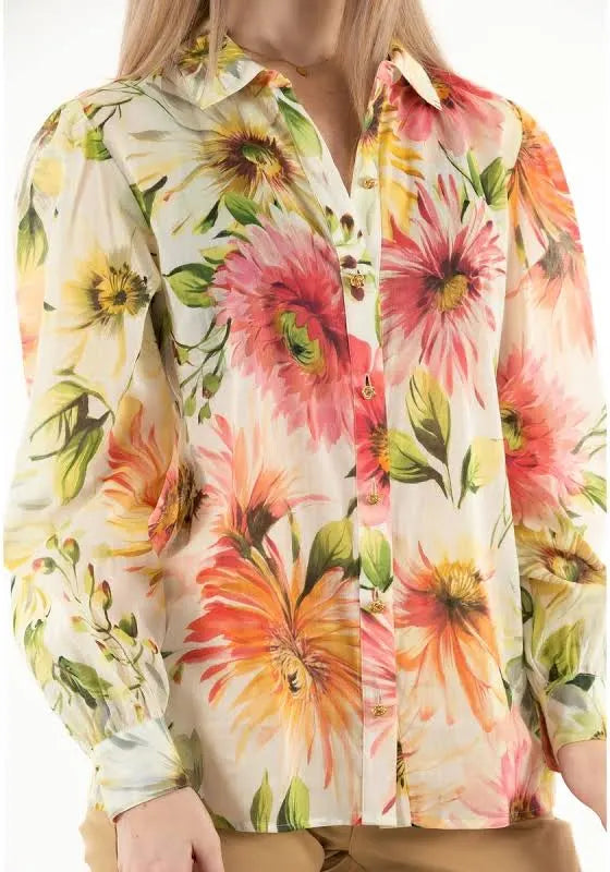 Guess peony floral shirt w5gh85wh6c0