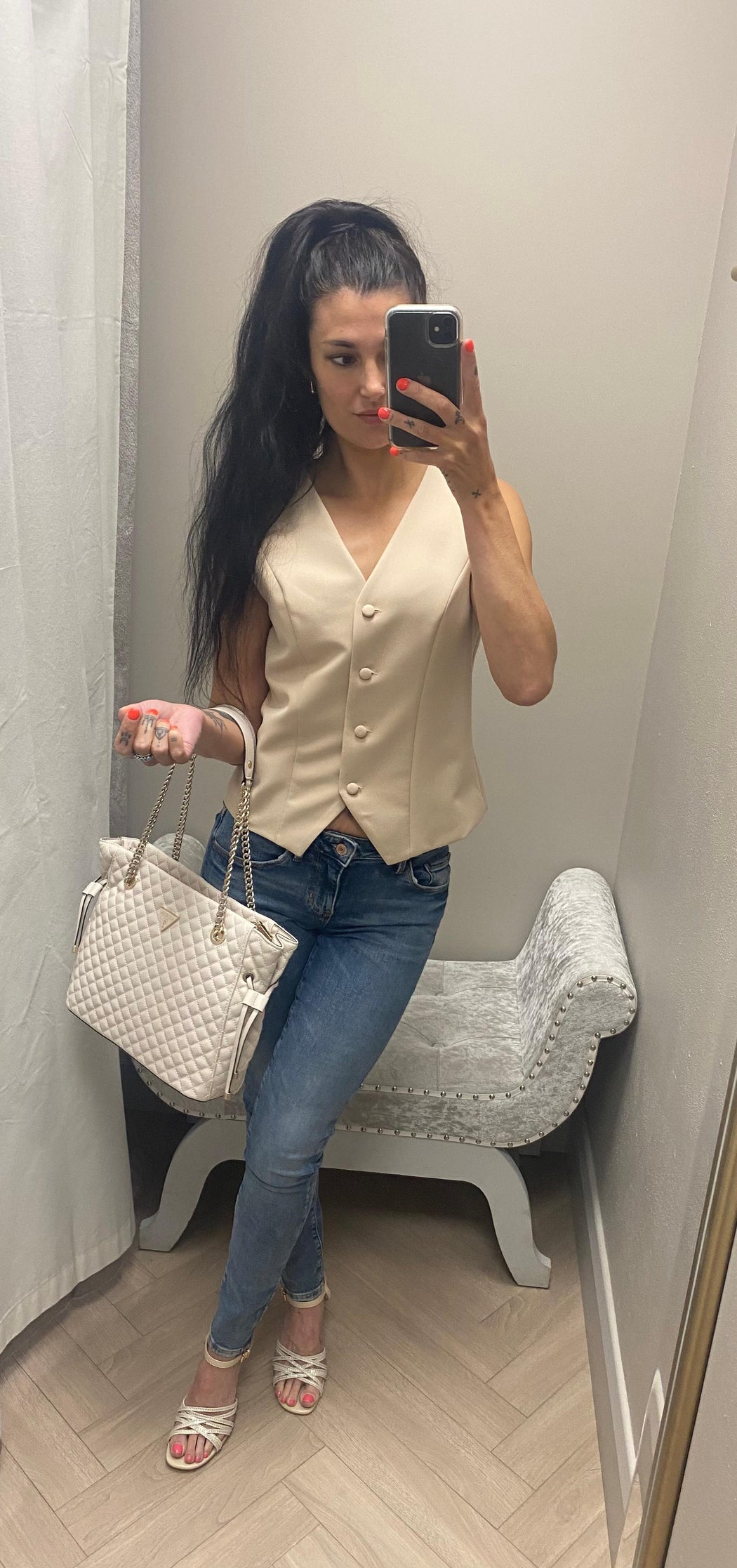 Guess Annette W2YA99D4Q02 skinny mid waist jeans