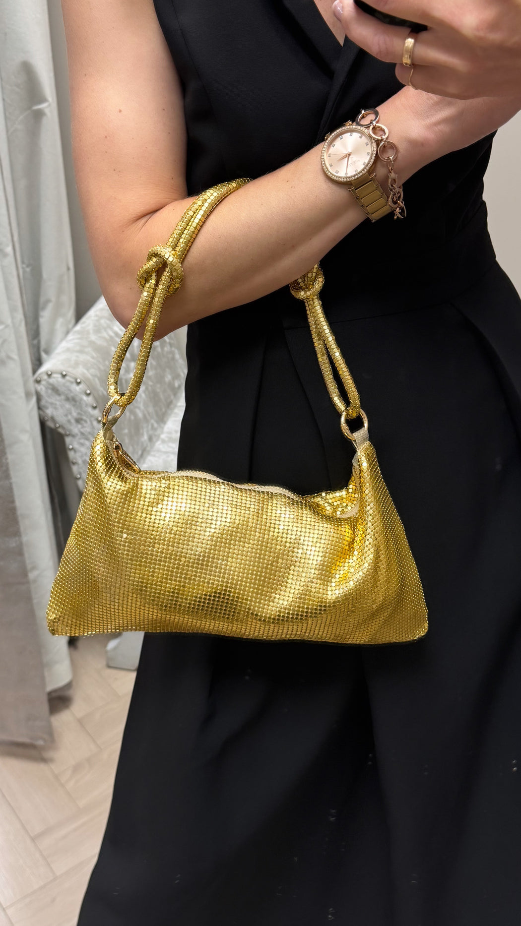 Glamour metallic -gold bag
