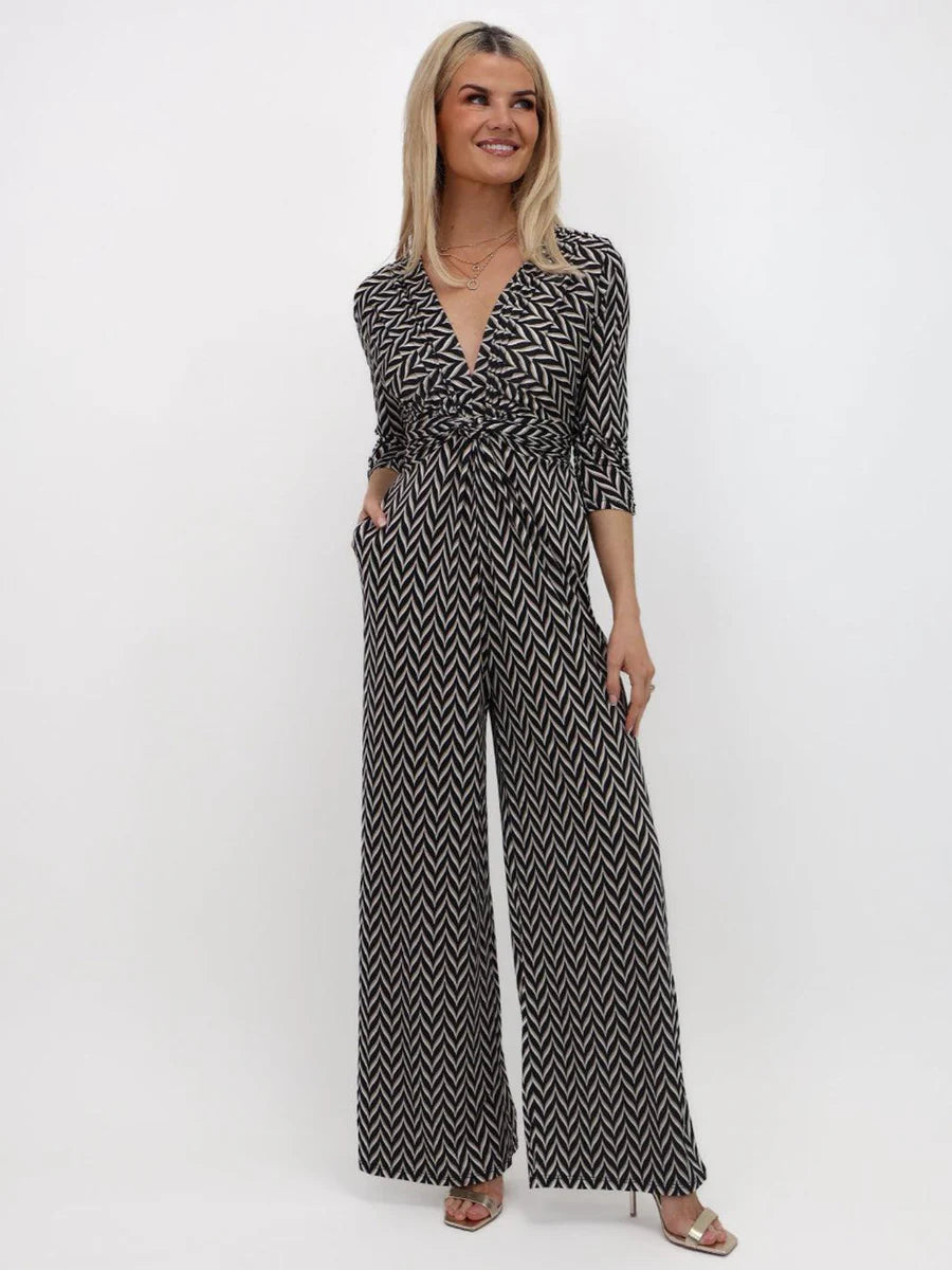 BLACK PRINT SOPHIA JUMPSUIT