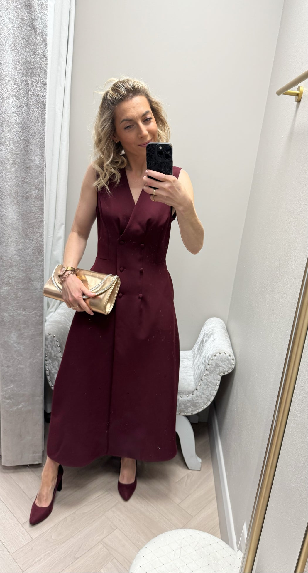 Hazel Tailored Sleevless Midi Dress