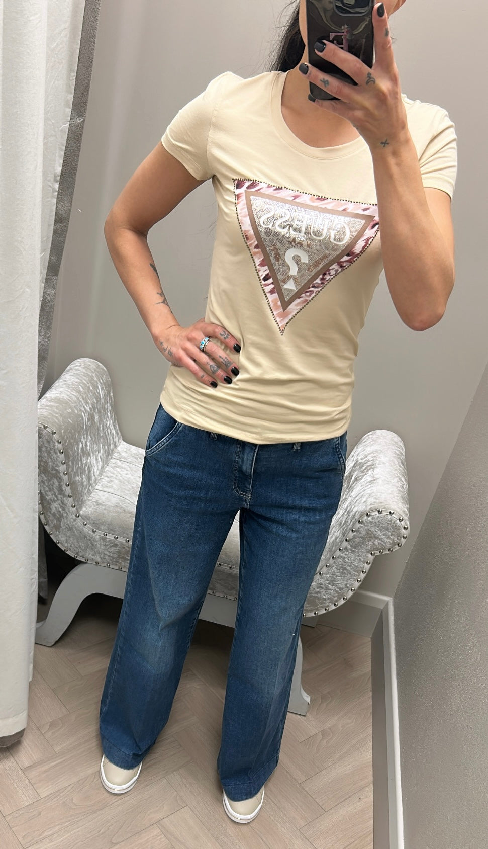 Guess wide leg flare jeans W5RA1LD5L73