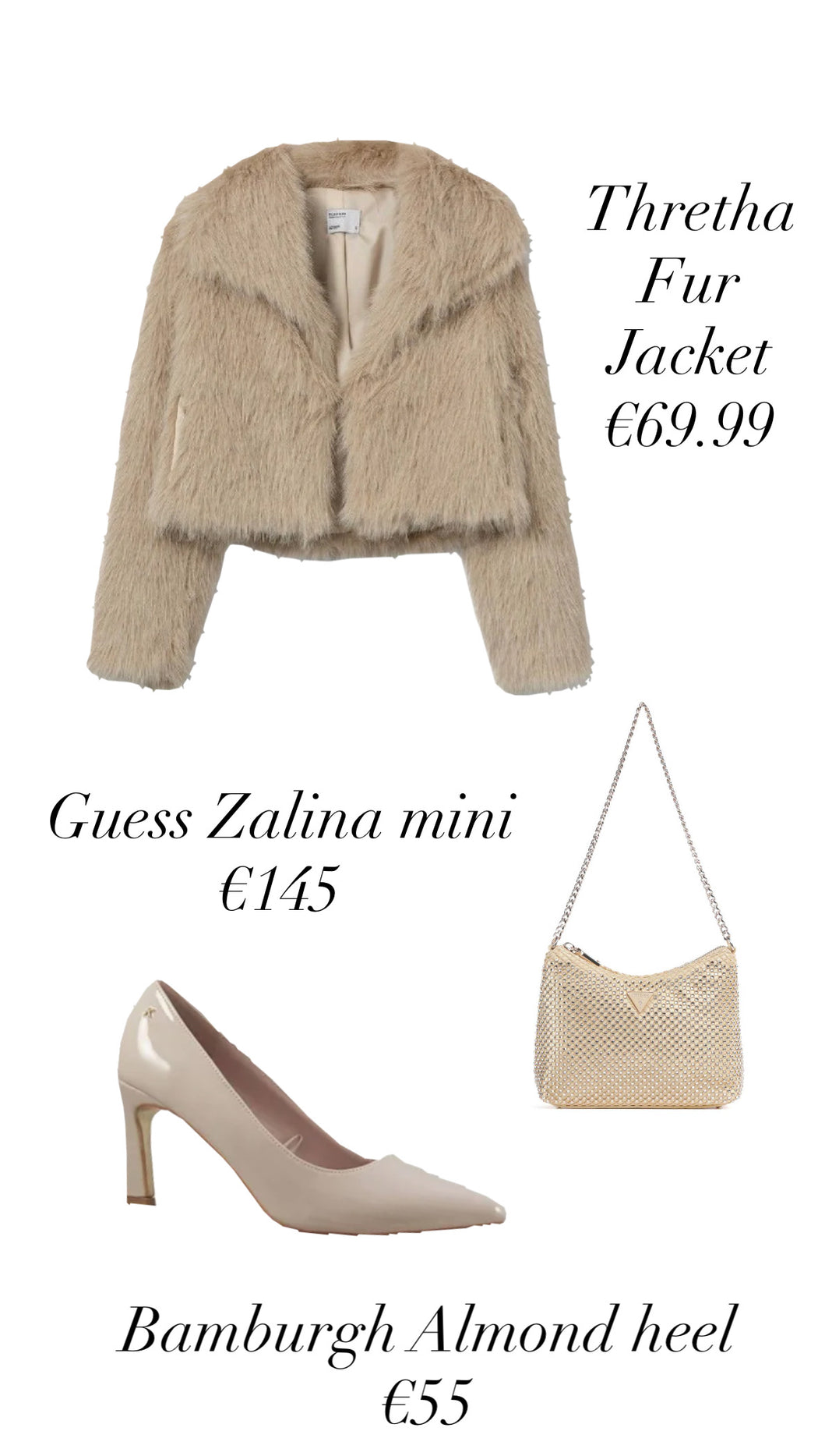 Thretha champagne faux fur jacket