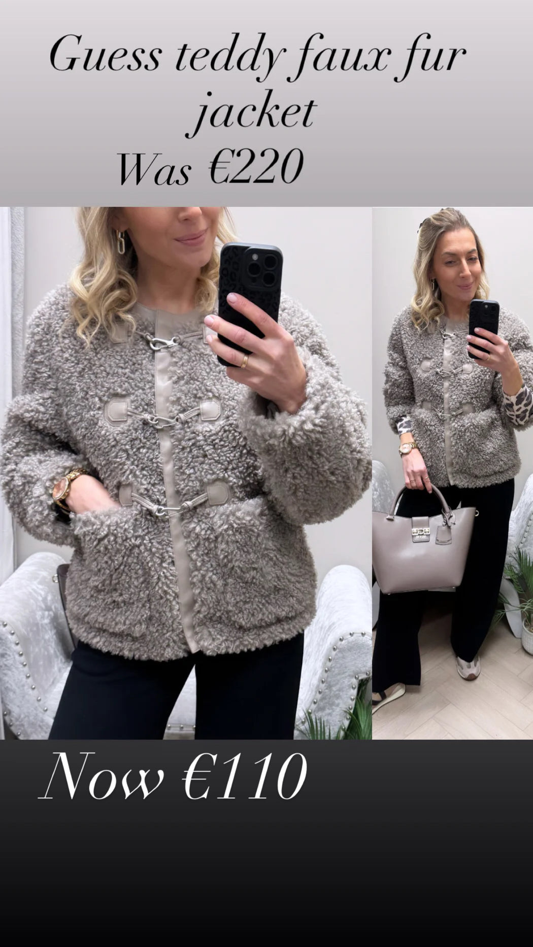 Guess teddy faux fur jacket