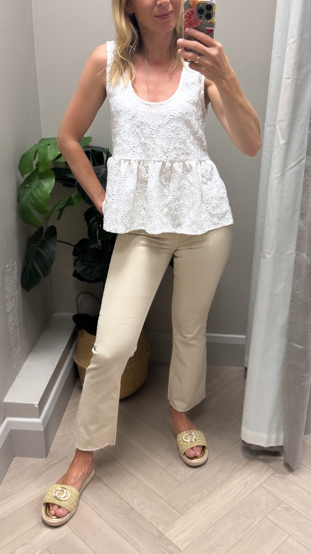 Lunala  winter white round neck top