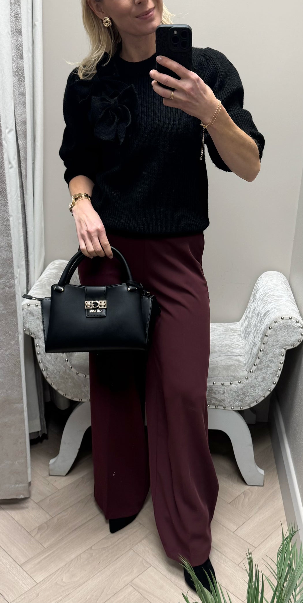 Charlie black bow knit