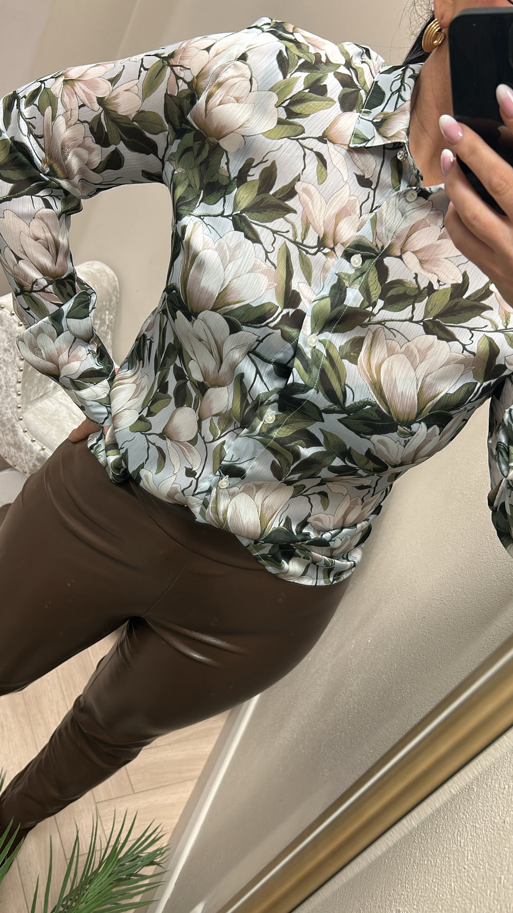 Guess green print shirt w6rh73wdw82 -PM6A