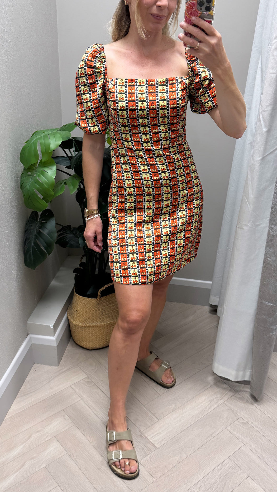 Ck6519 geo cherry dress