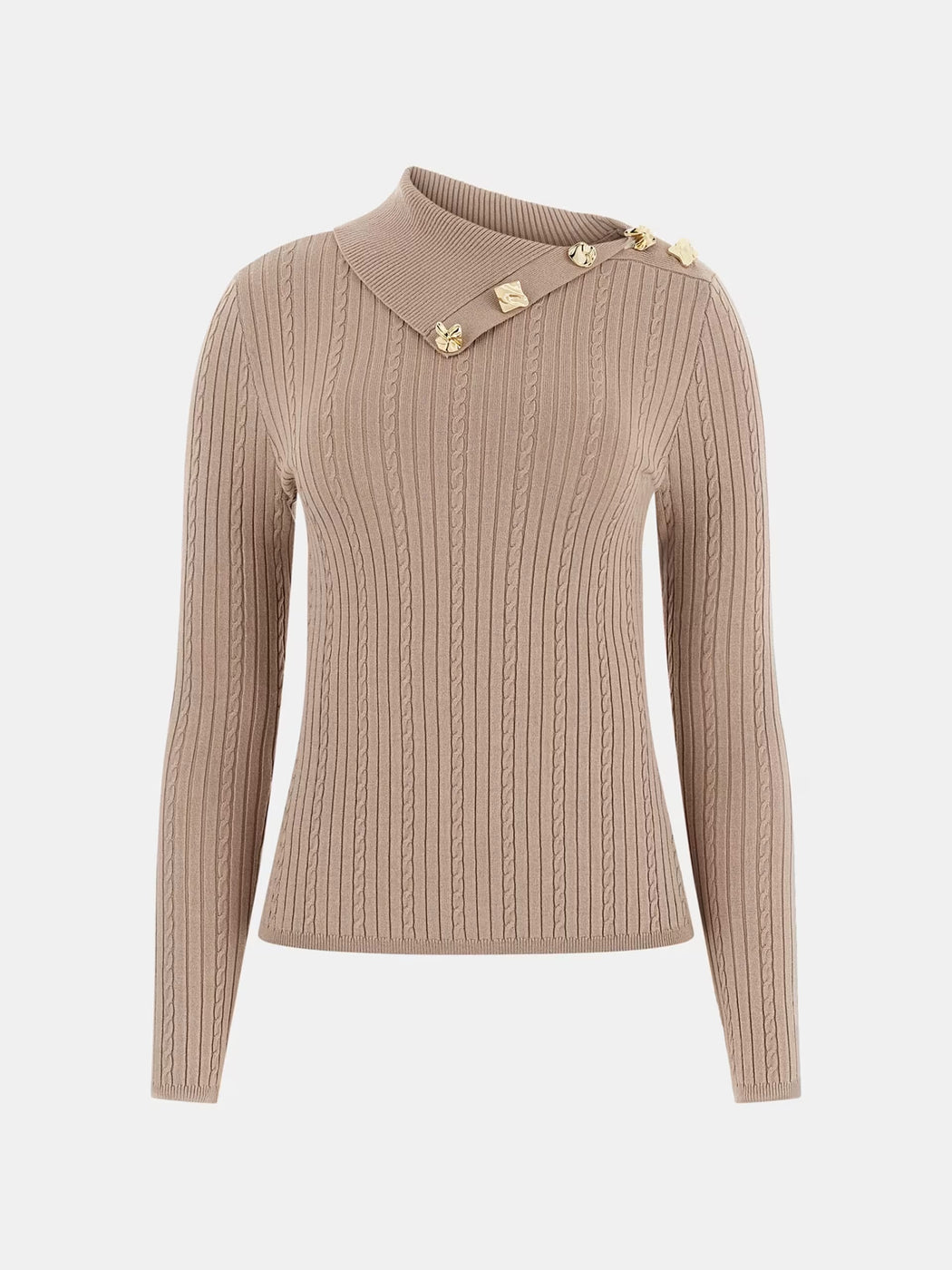 Guess beige jumper with  gold button detail w6rr07z2yk2-AIOL