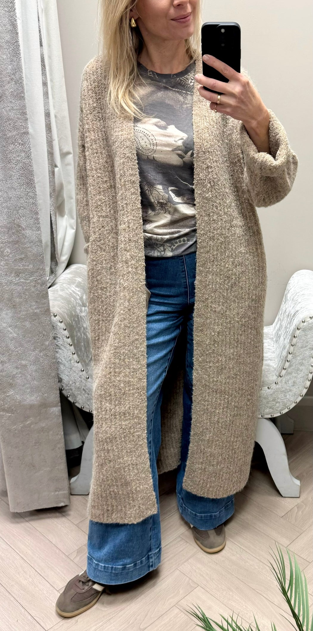 Guess beige beniko boucle  cardi w5br54zo702