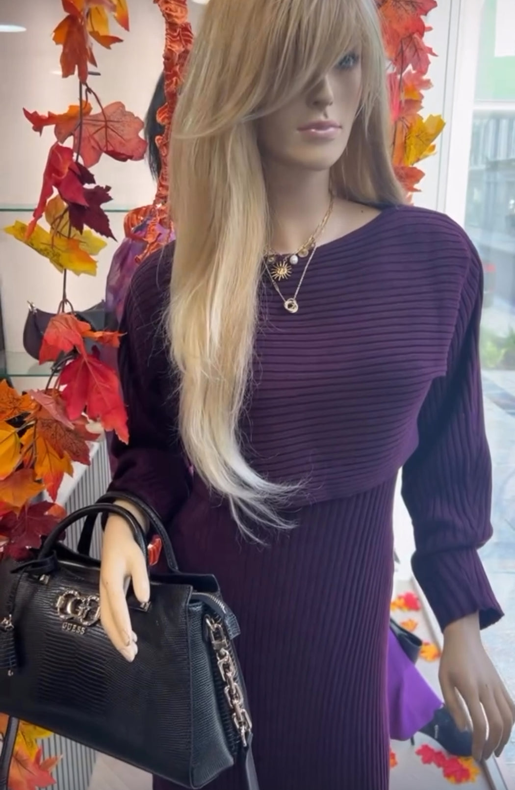 AMELIA KNIT DRESS IN MULBERRY