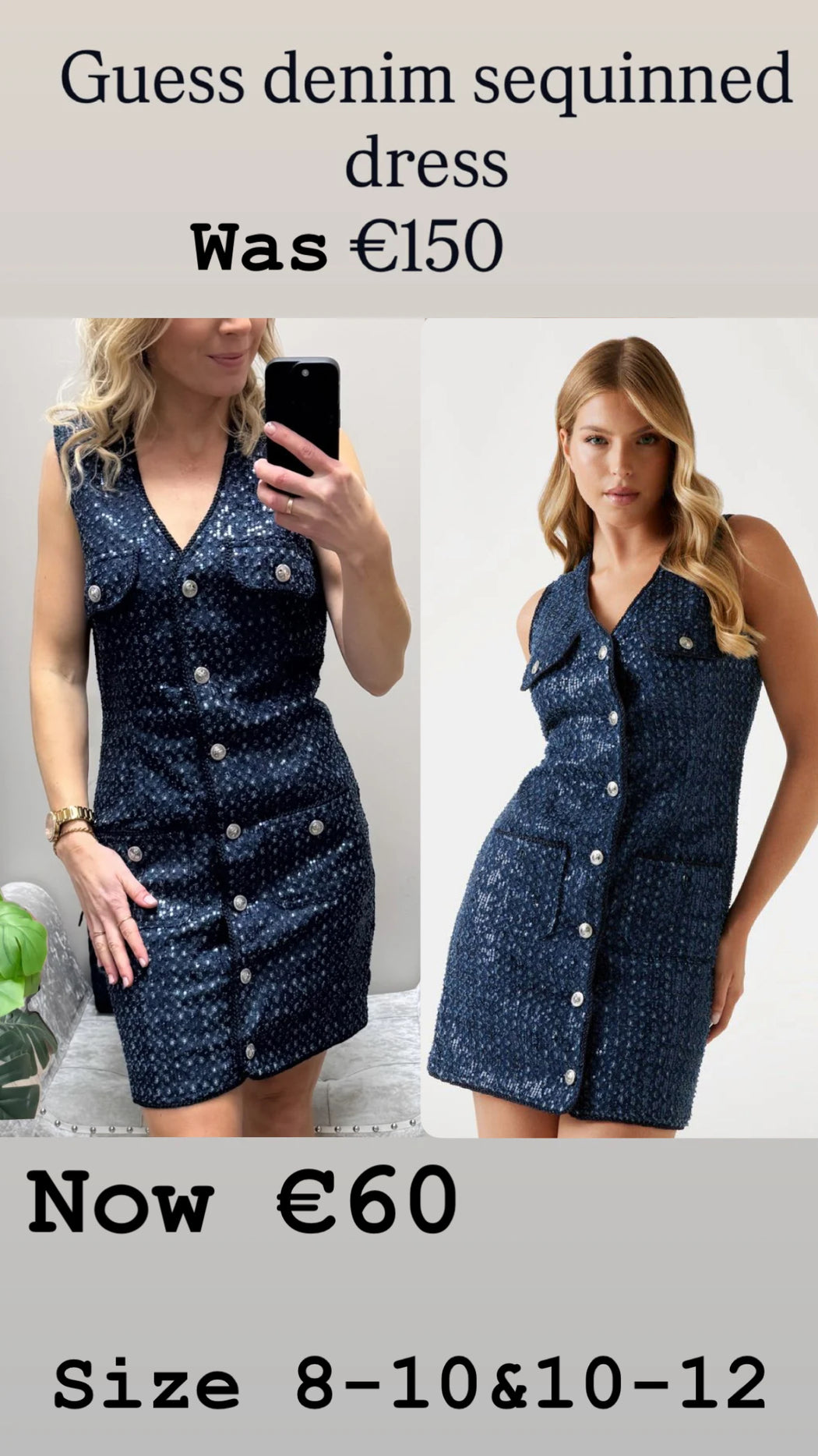 Guess denim sequinned  dress w5bk41d0771