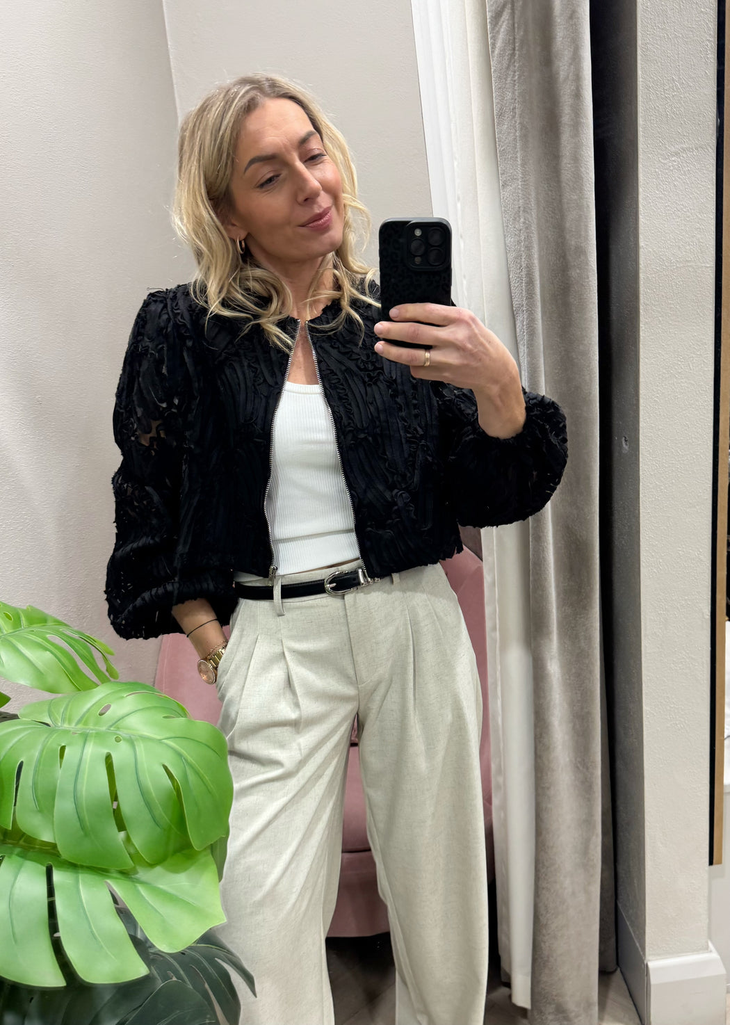 Black textured jacket